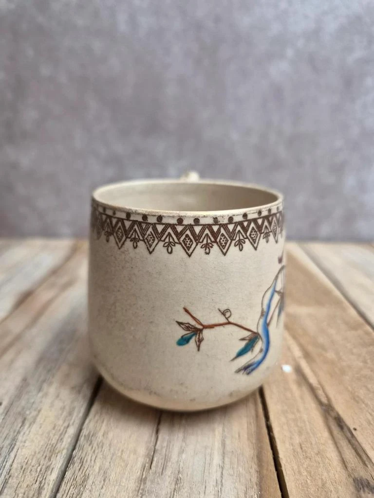 Taza antigua de terra de fer – decoración japonizante – finales S.XIX – photo 4